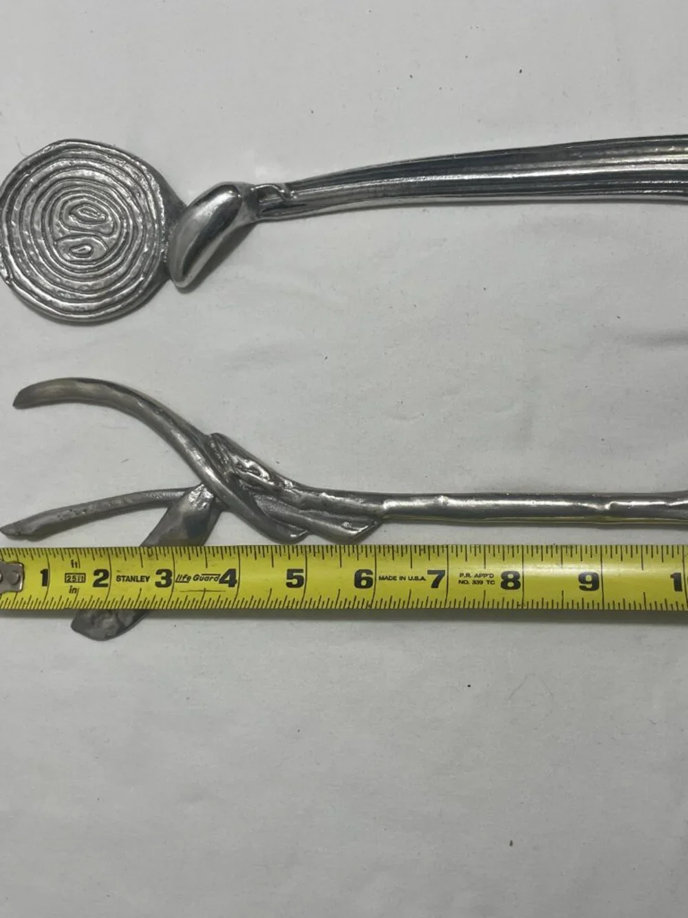 Mariposa 1993 Aluminum Salad Serving Set 2 Pc Artisan Twig Branch Servers 12